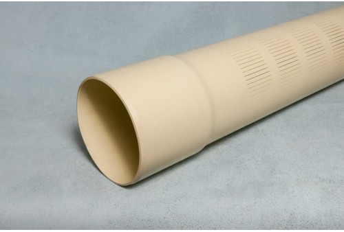 Pvc well casing with glue connection Ø 50 mm PN 8 a 5 metres 5 metres perforation 0.5 mm kiwa cream